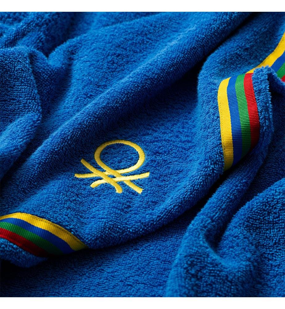Kinder-Poncho-Bademantel 65 x 65 cm – Blau