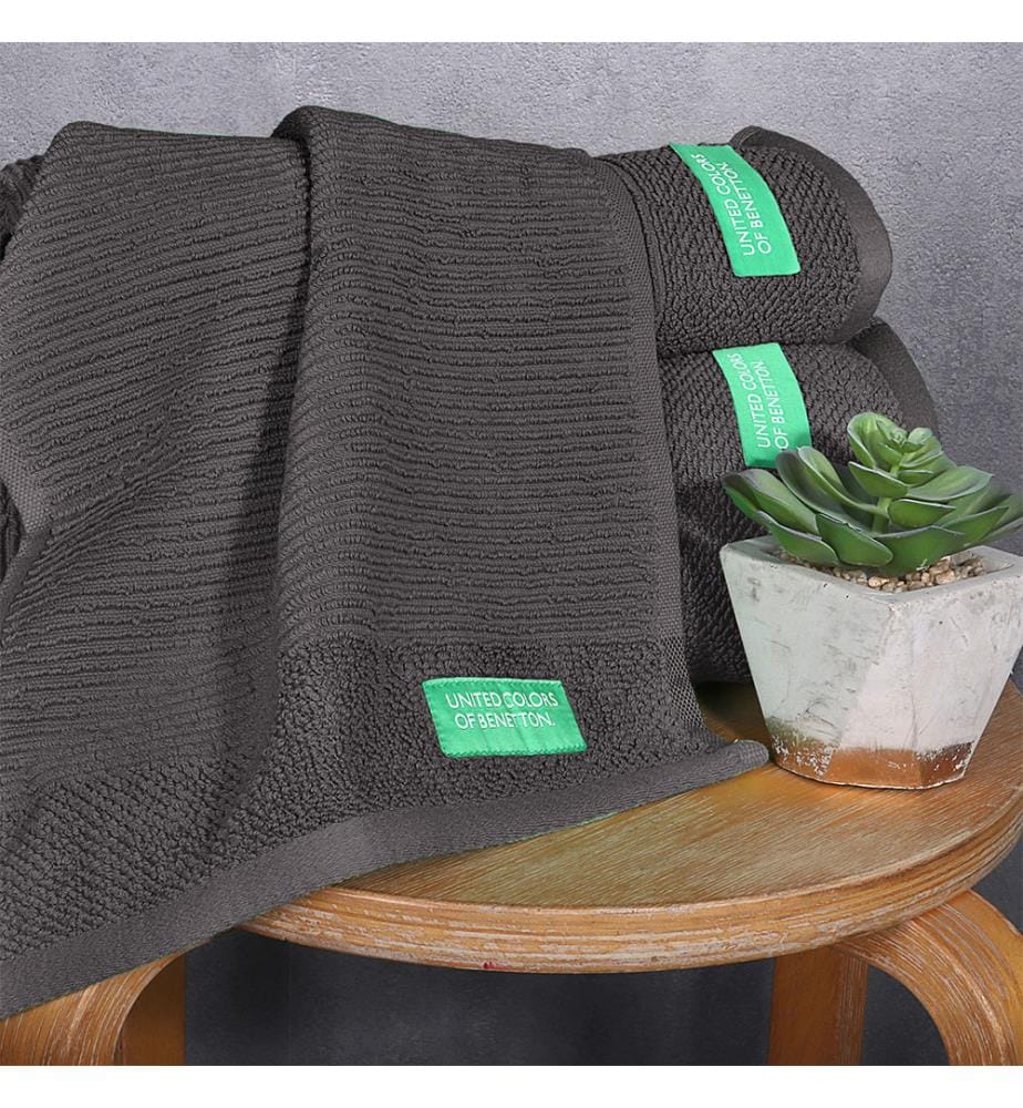 Set of 3 Bath Towels - Dark Gray