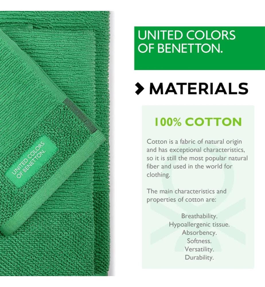 Set of 3 Bath Towels - Green
