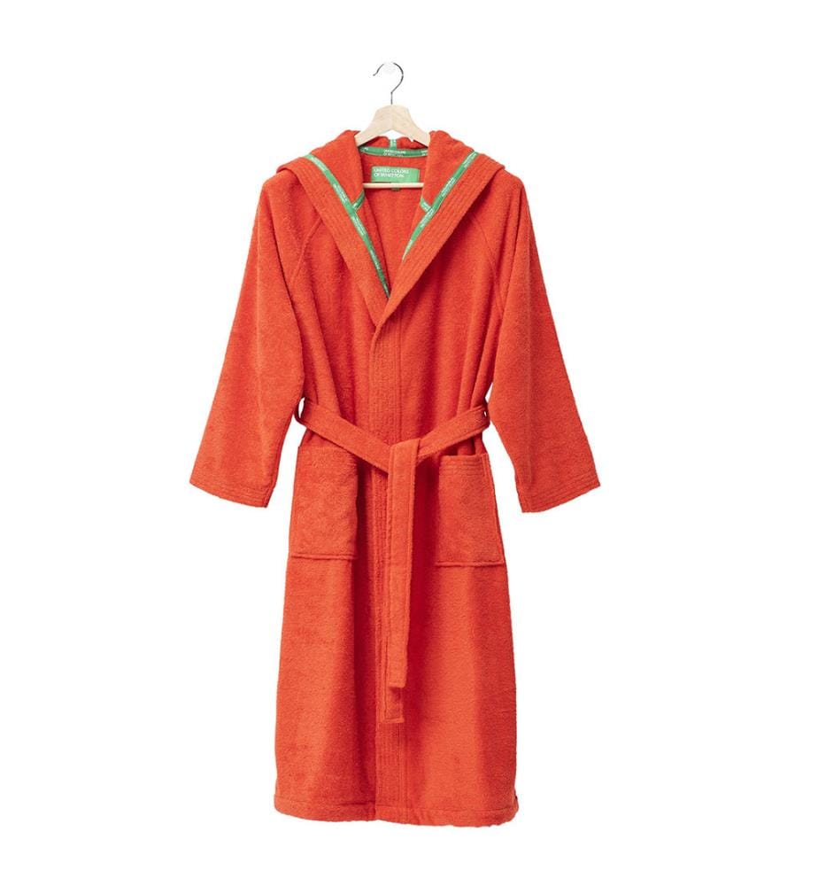 Bademantel mit Kapuze L/XL – Orange