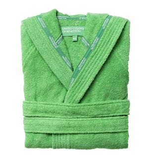 Bademantel mit Kapuze L/XL – Grün