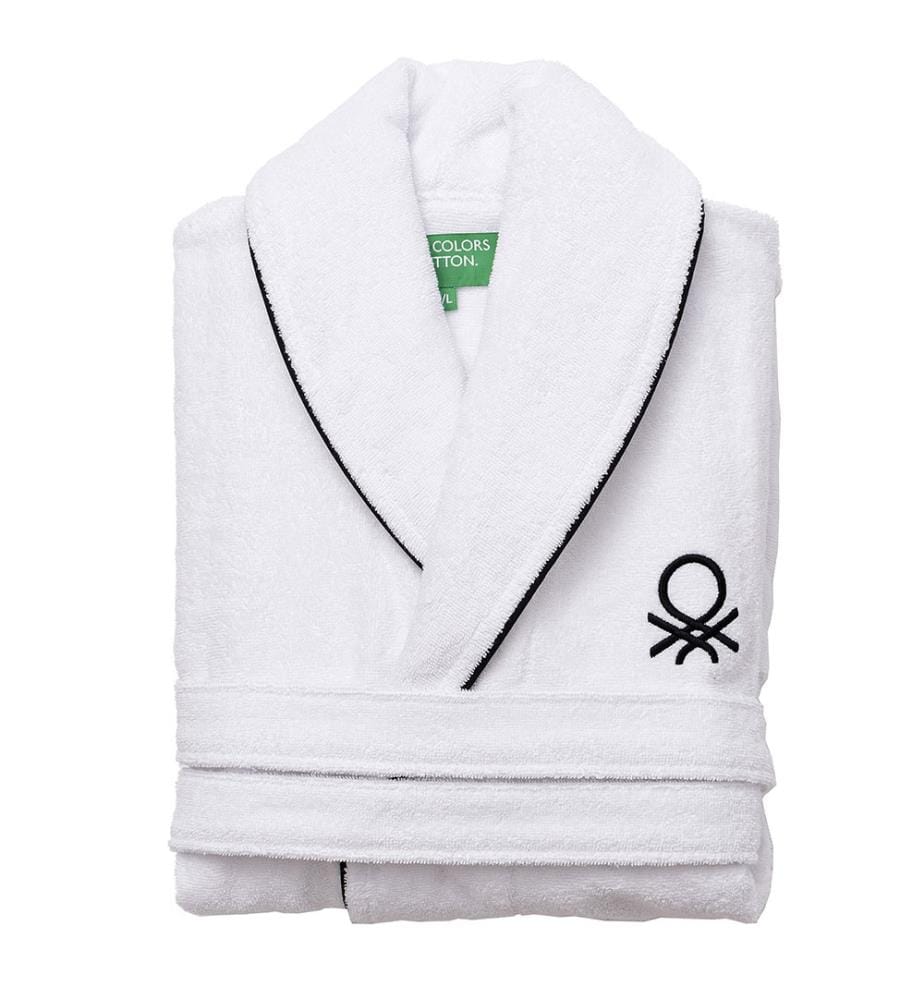 Bademantel M/L – Weiss und Schwarz