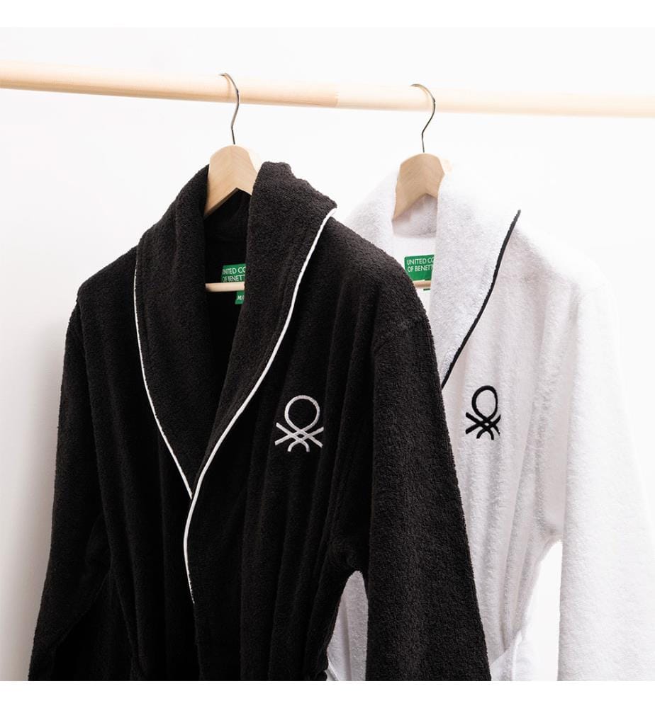 Bademantel M/L – Weiss und Schwarz