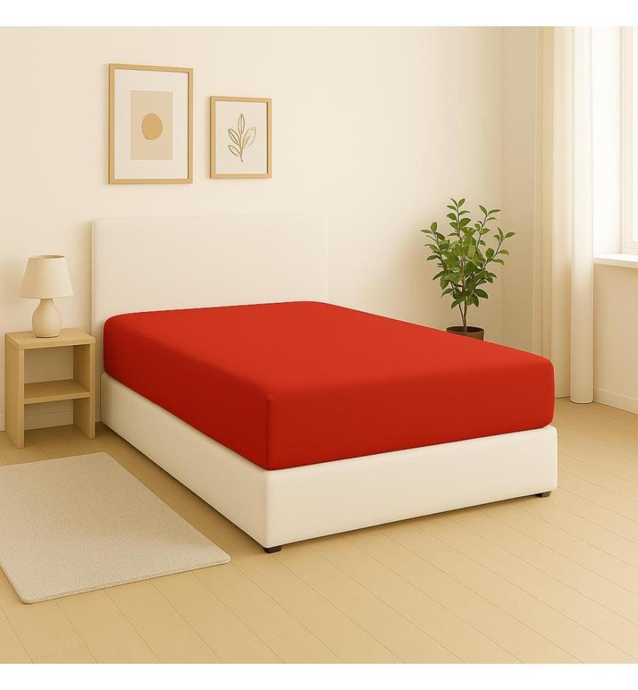 Lenzuolo con angoli 160 x 200 + 30 cm - Rosso