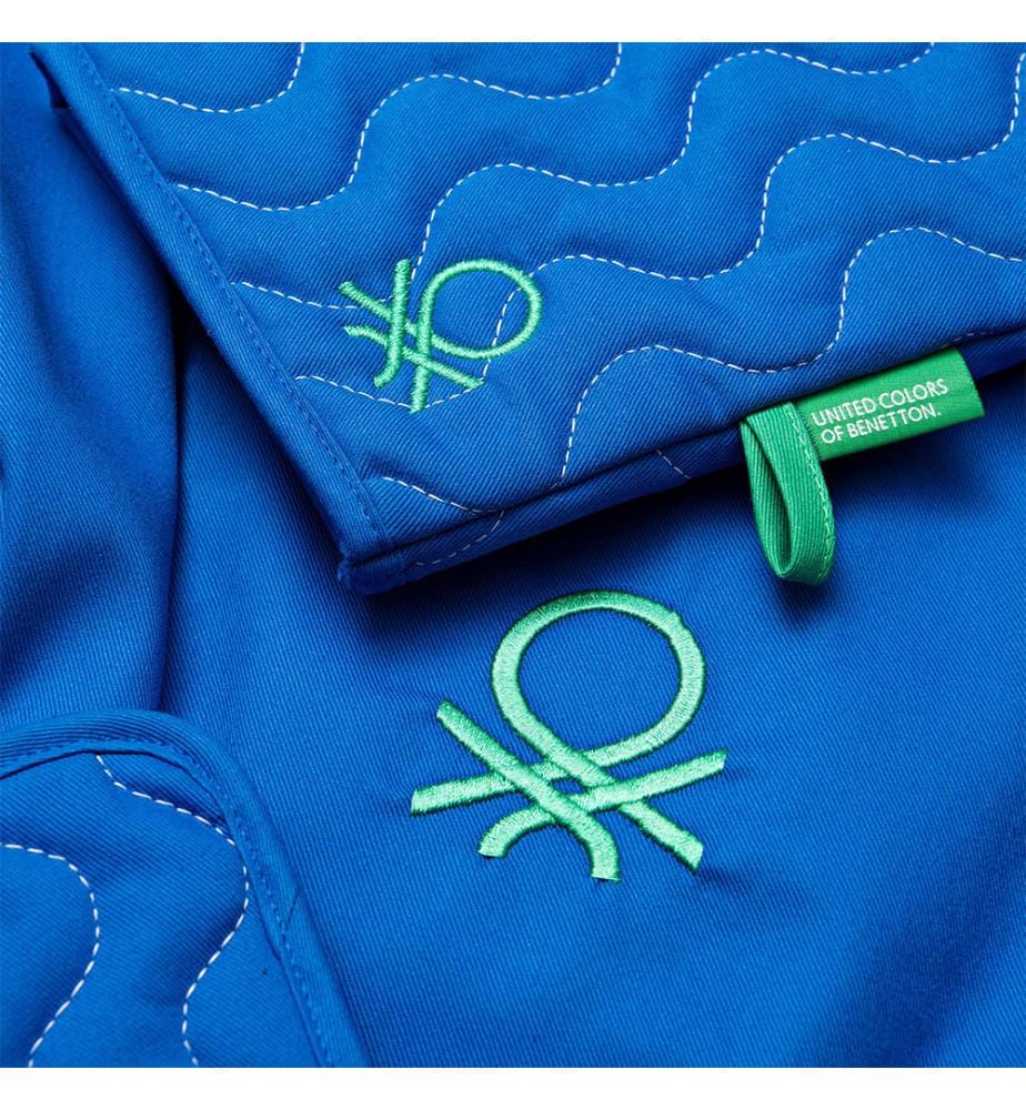 3-teiliges Set: Schürze (Schürze + Topflappen + Ofenhandschuh) 75 x 85 cm – Blau