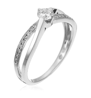 Bague Joli Solitaire - Or Blanc 375/1000