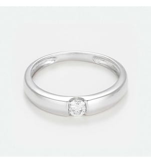 Bague Solitaire Calabria - Or Blanc 375/1000