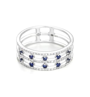Bague Courone des Saphirs - Or Blanc 375/1000