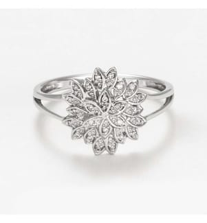 Bague Aigrette - Or Blanc 375/1000