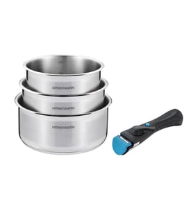 Set mit 3 herausnehmbaren Töpfen (16/18/20 cm) – Grau