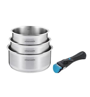 Set mit 3 herausnehmbaren Töpfen (16/18/20 cm) – Grau