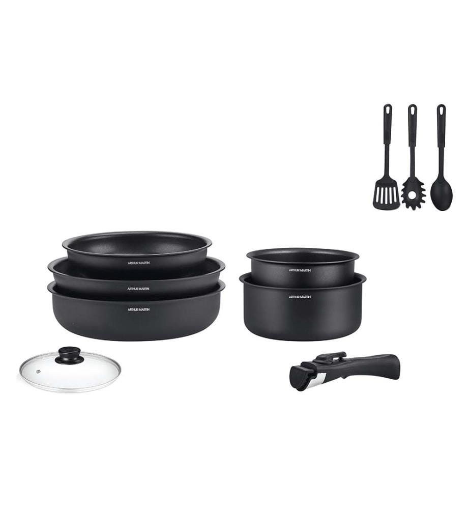 Kochgeschirr-Set – 10-teilig – Schwarz