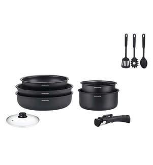Kochgeschirr-Set – 10-teilig – Schwarz