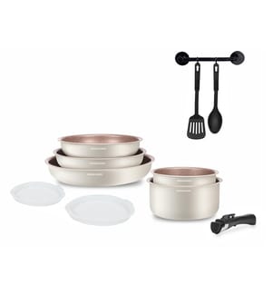 10-teiliges Kochgeschirr-Set – Cremefarben