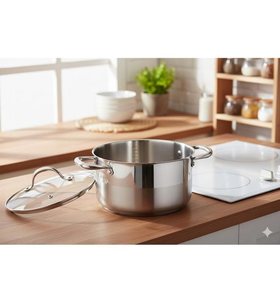 Kochtopf 28 cm mit Deckel – Edelstahl