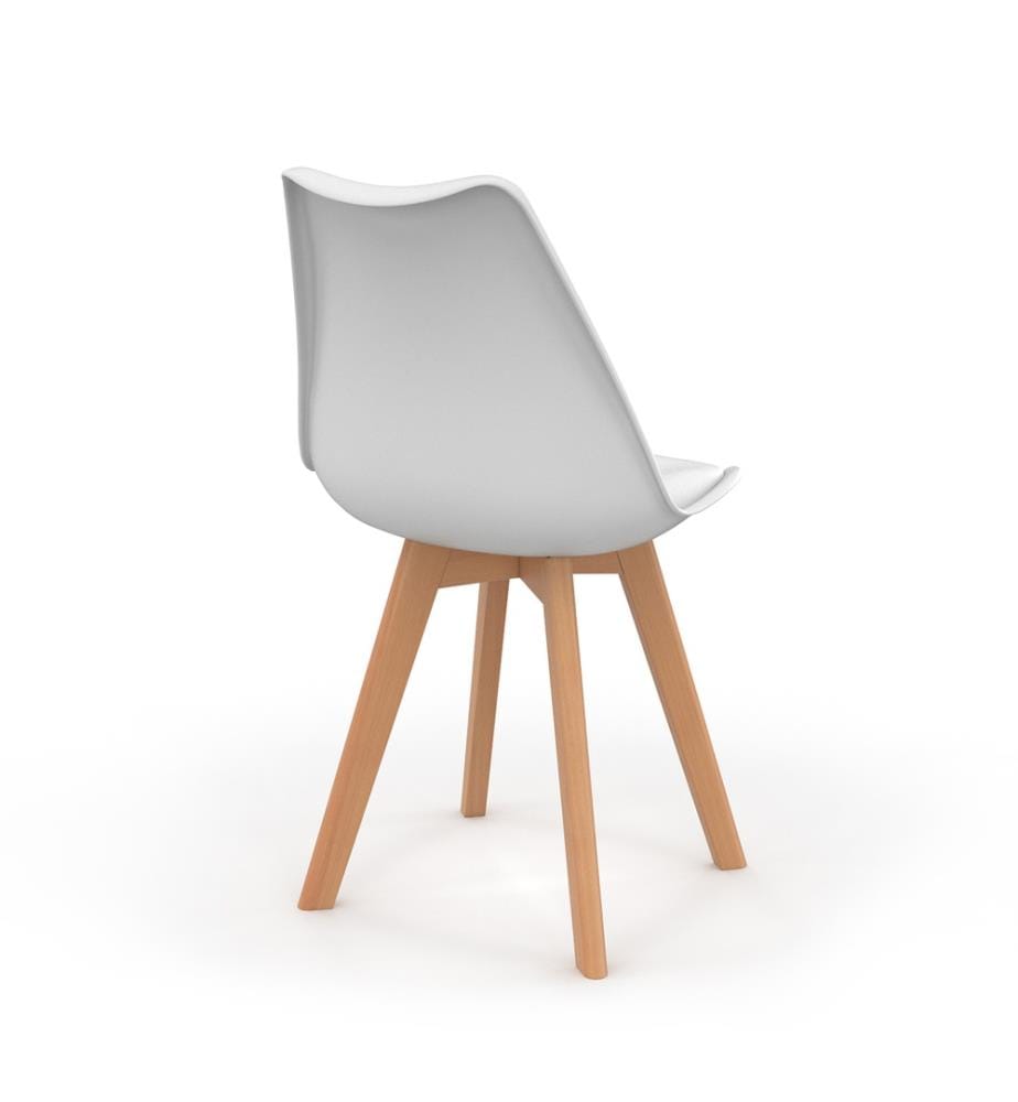 6er-Set Stühle Nordia 46 x 51 x 79.5 cm - Weiss & Holz