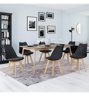 6er-Set Stühle Nordia 46 x 51 x 79.5 cm - Schwarz