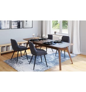 4er-Set Stühle Olivia 47.5 x 54 x 79 cm - Dunkelgrau & Schwarz