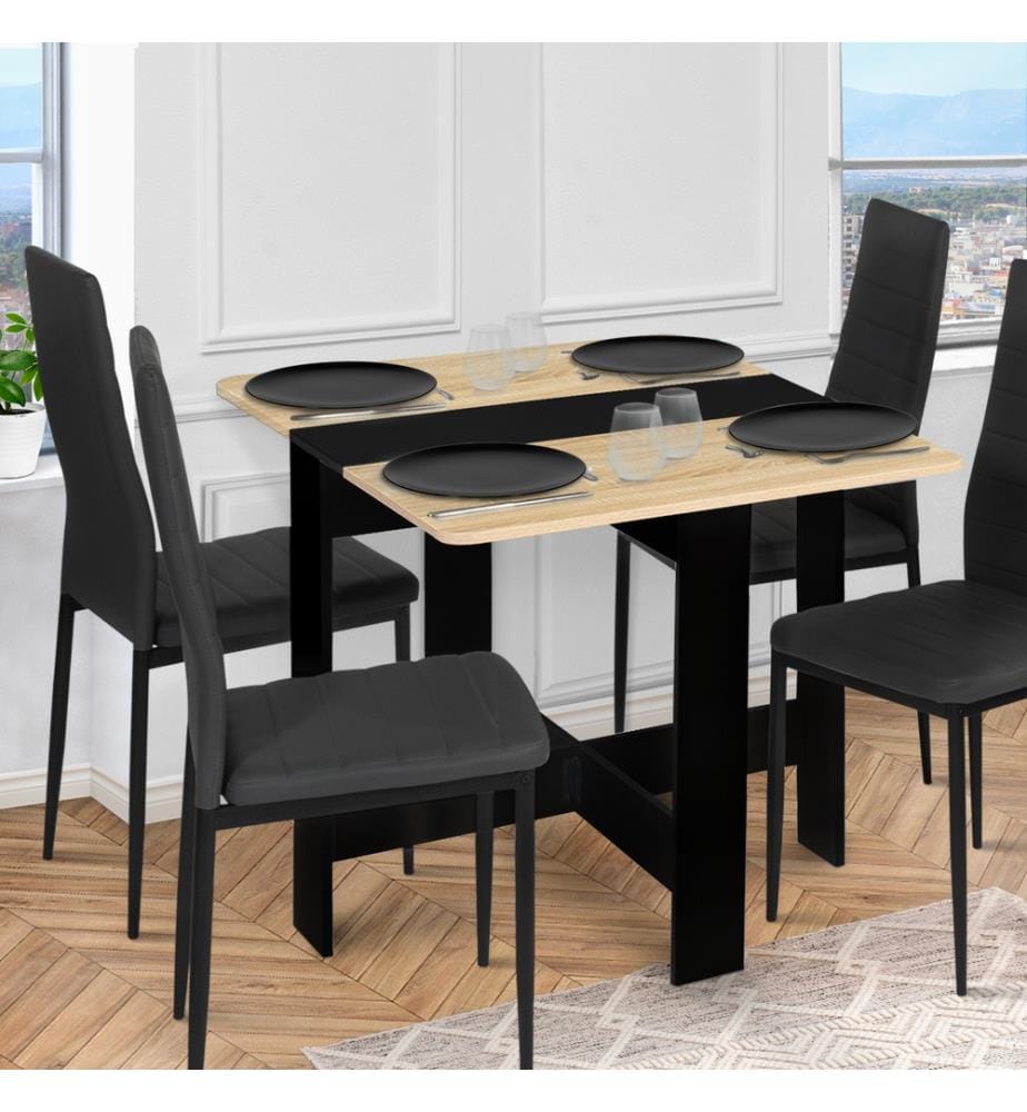 Ess- und Konsolentisch Edi 27 x 76 x 75 cm - Holz & Schwarz