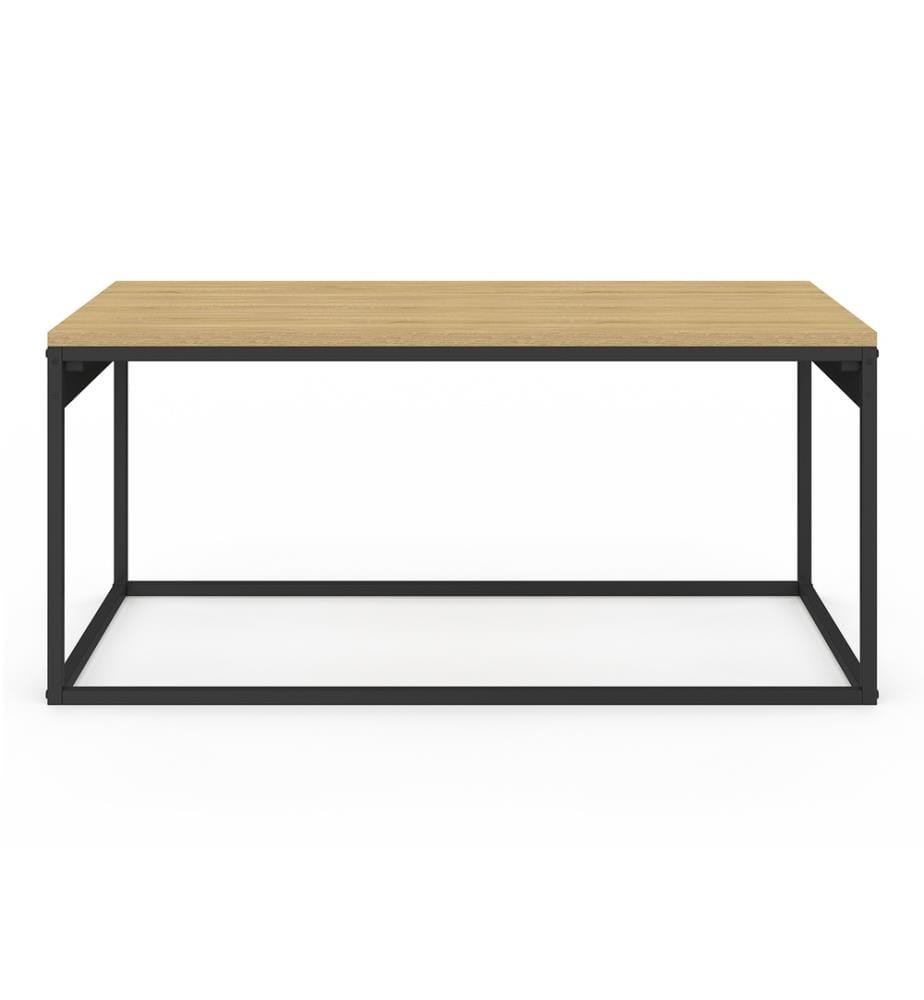Couchtisch Memphis mit hochklappbarer Holzplatte und schwarzen Beinen B90cm