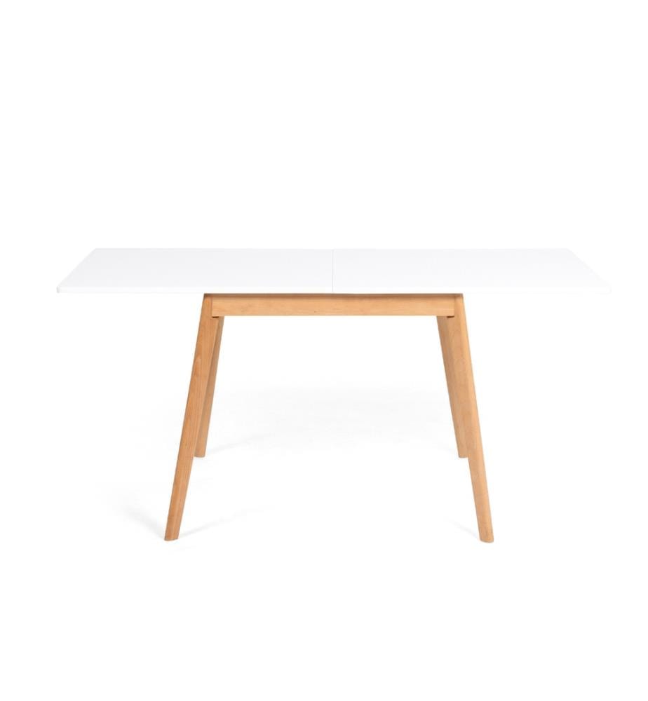 Klappbarer Esstisch 80-160 cm - Weiss und Braun