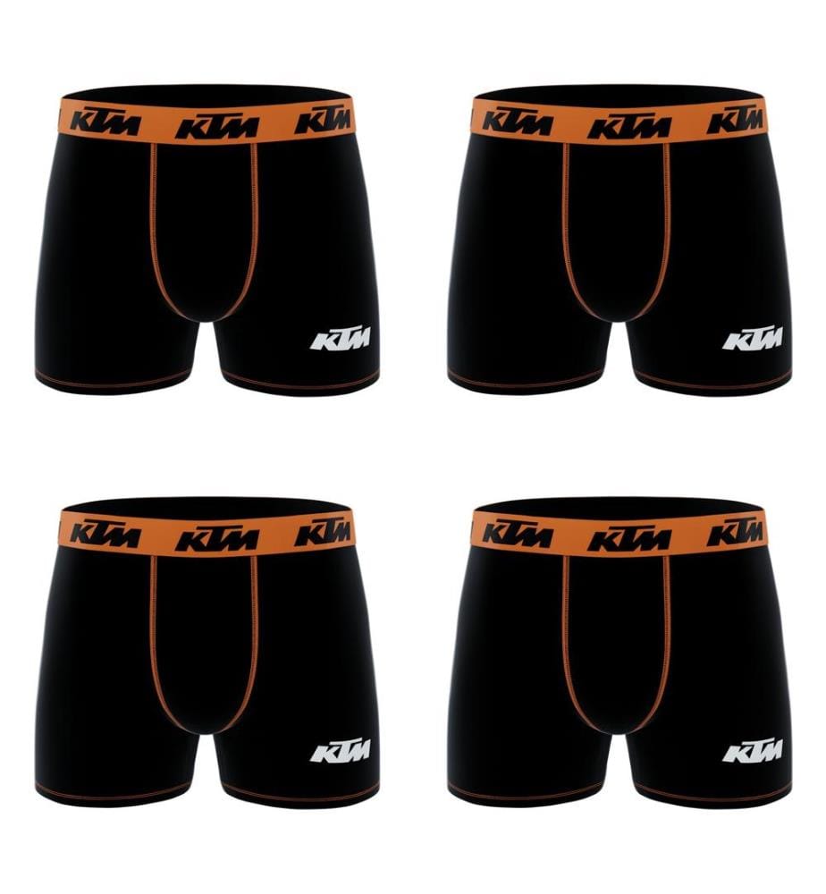 Set of 4 Boxer shorts - Black, Orange and White