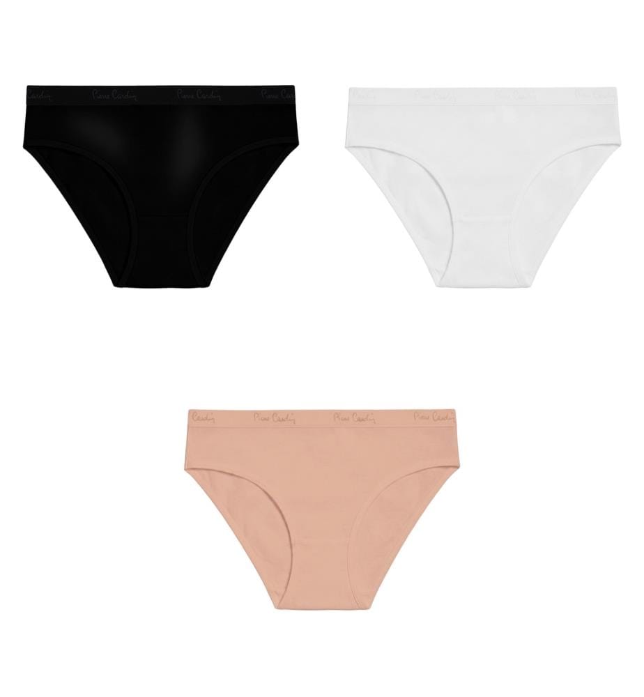 3er-Pack einfarbige Baumwollslips – 3 Farben