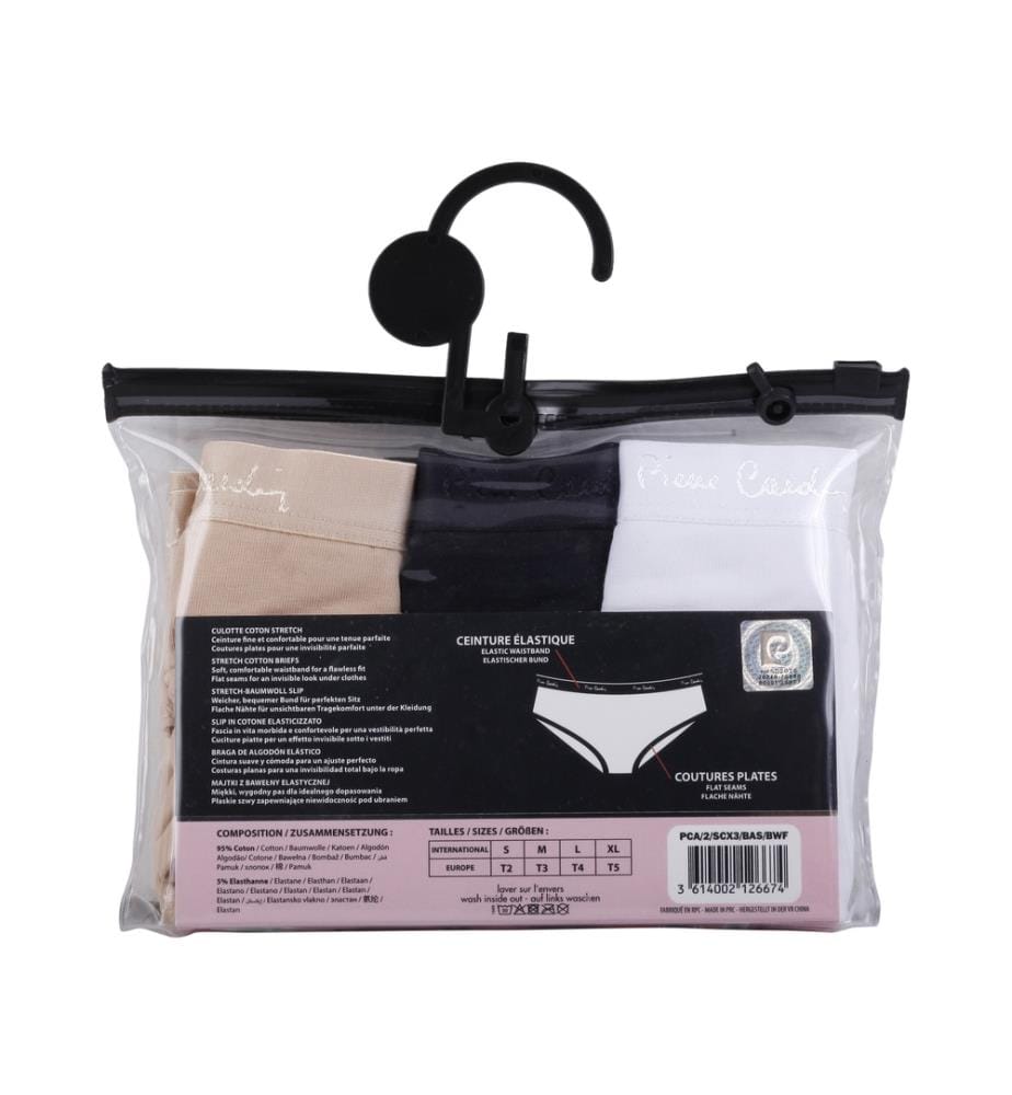 3er-Pack einfarbige Baumwollslips – 3 Farben