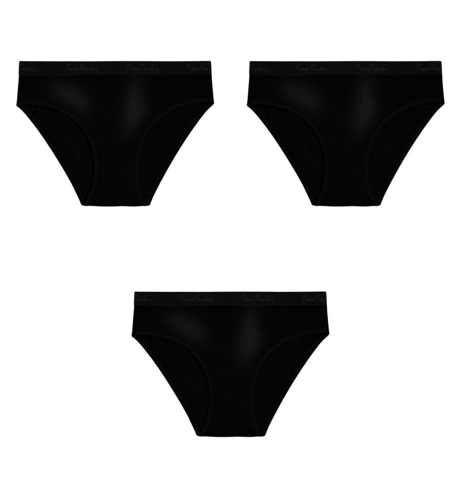 Lot de 3 slips en coton uni - Noir