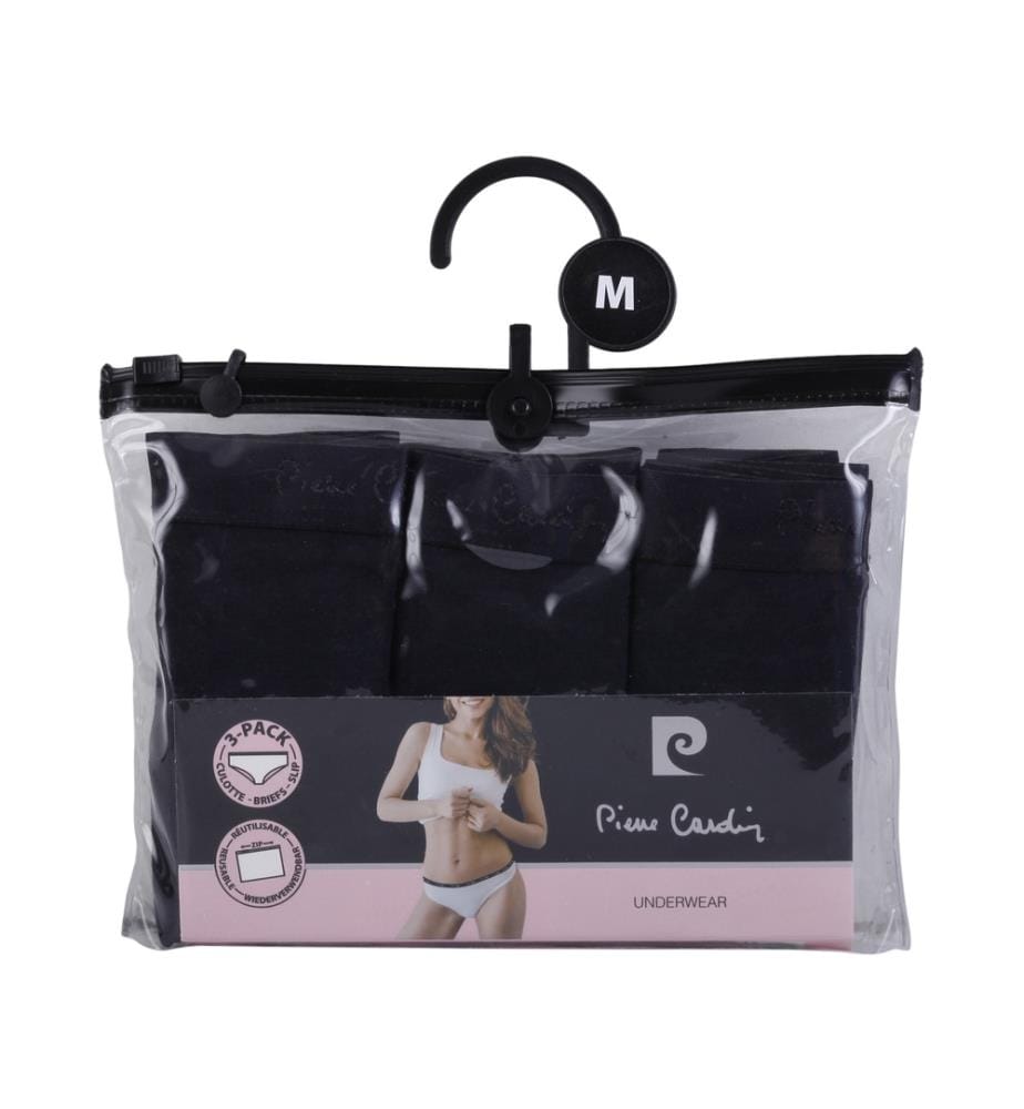 Lot de 3 slips en coton uni - Noir