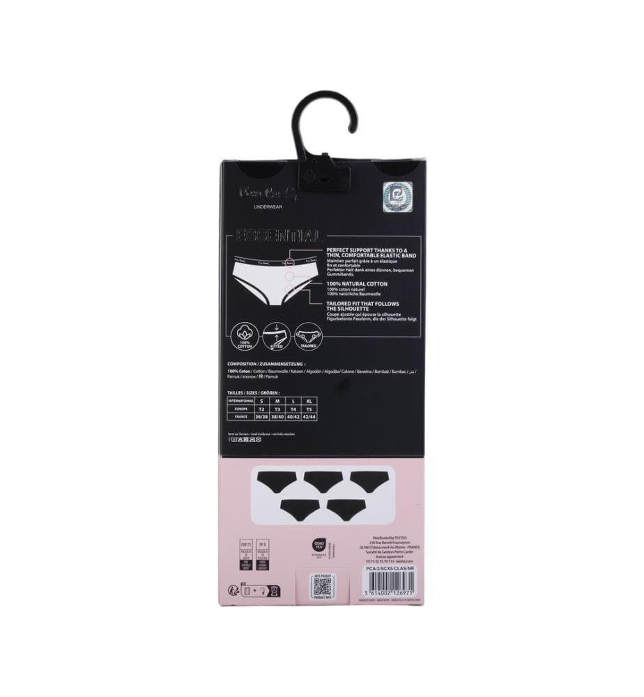 Lot de 5 slips en coton - Noir