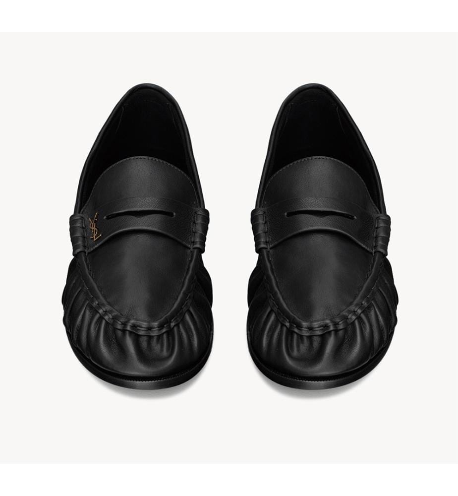 Soft, matt leather loafers – Black