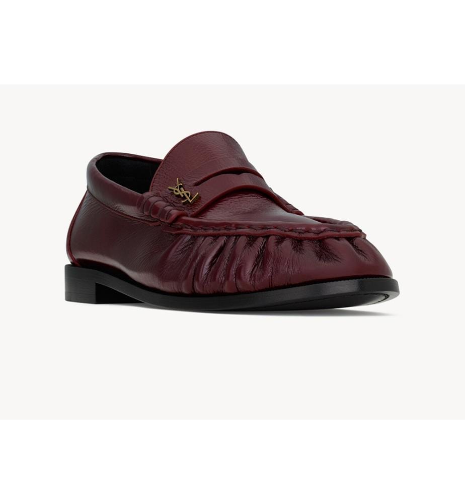 Mocassins souples en cuir lisse - Bordeaux