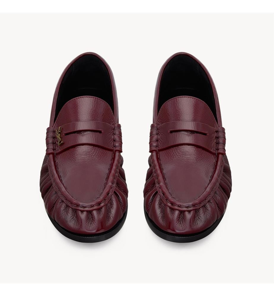 Mocassins souples en cuir lisse - Bordeaux