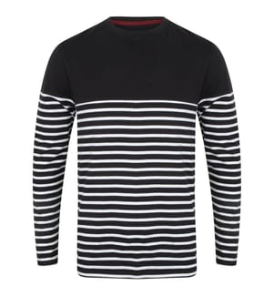 Front Row Herren T-Shirt, gestreift, langärmlig