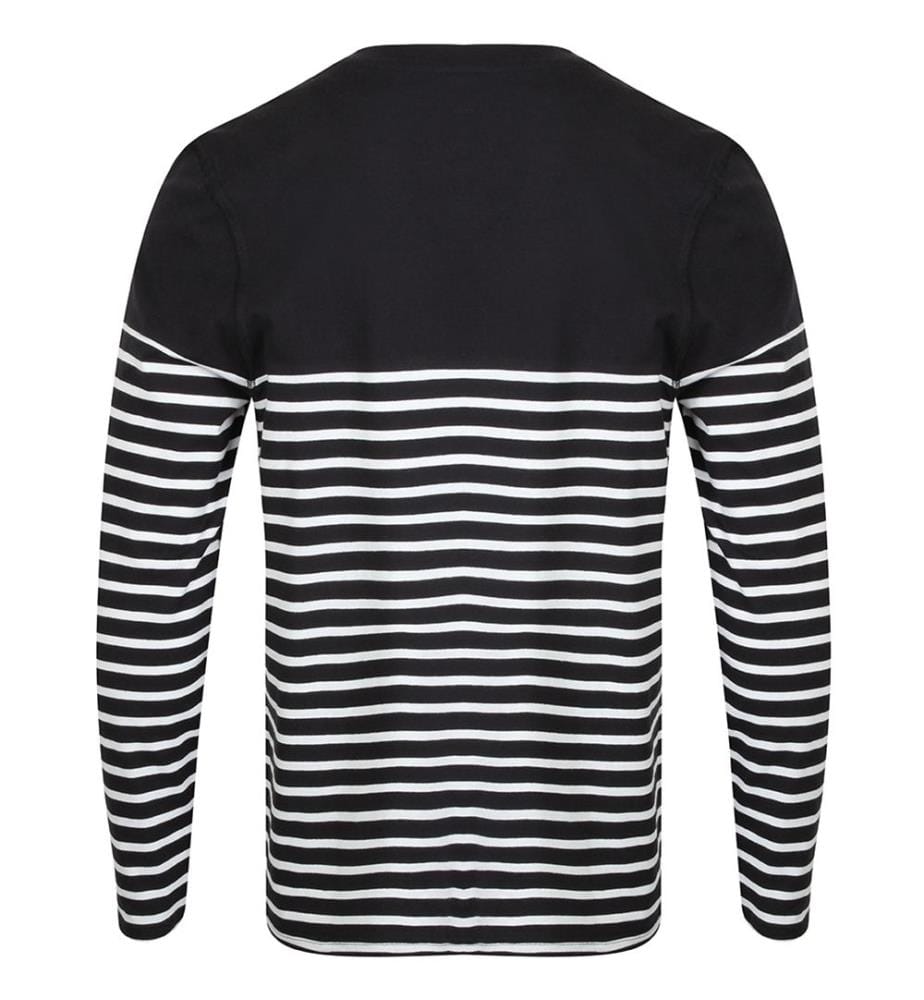 Front Row Herren T-Shirt, gestreift, langärmlig