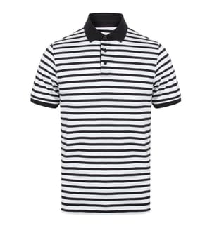 Front Row Herren Streifen Jersey Polo Shirt