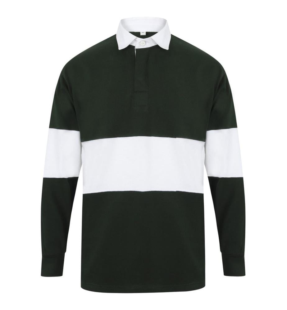 Front Row Unisex Rugbyshirt mit Kontraststreifen