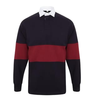 Front Row Unisex Rugbyshirt mit Kontraststreifen