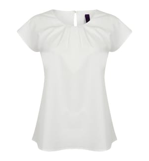Henbury Damen Top mit Falten-Design vorne, kurzärmlig