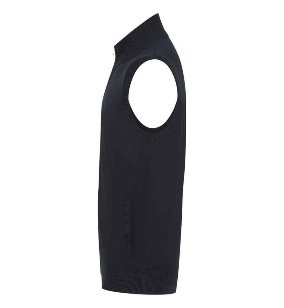 Henbury Mens Plain Full Zip Sleeveless Gilet