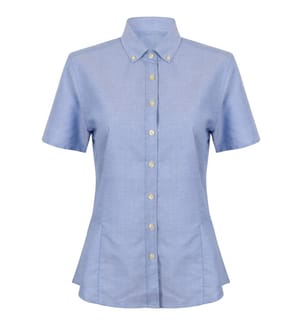 Henbury Damen Modern Kurzarm Oxford Bluse