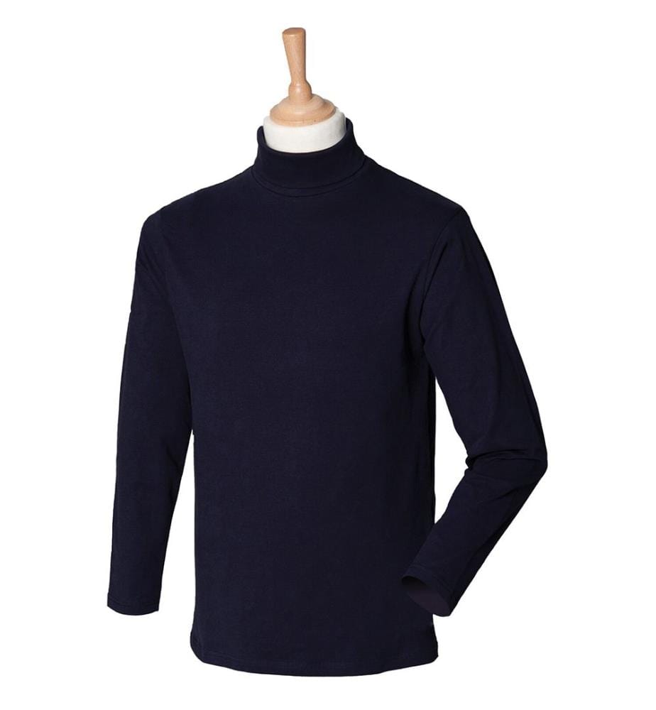 Henbury Herren Rollkragen-Sweatshirt, langärmlig, hoher Baumwollanteil