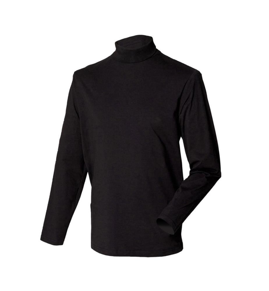 Henbury Herren Rollkragen-Sweatshirt, langärmlig, hoher Baumwollanteil