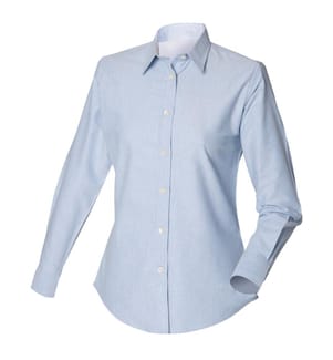 Henbury Damen Oxford Bluse Langarm