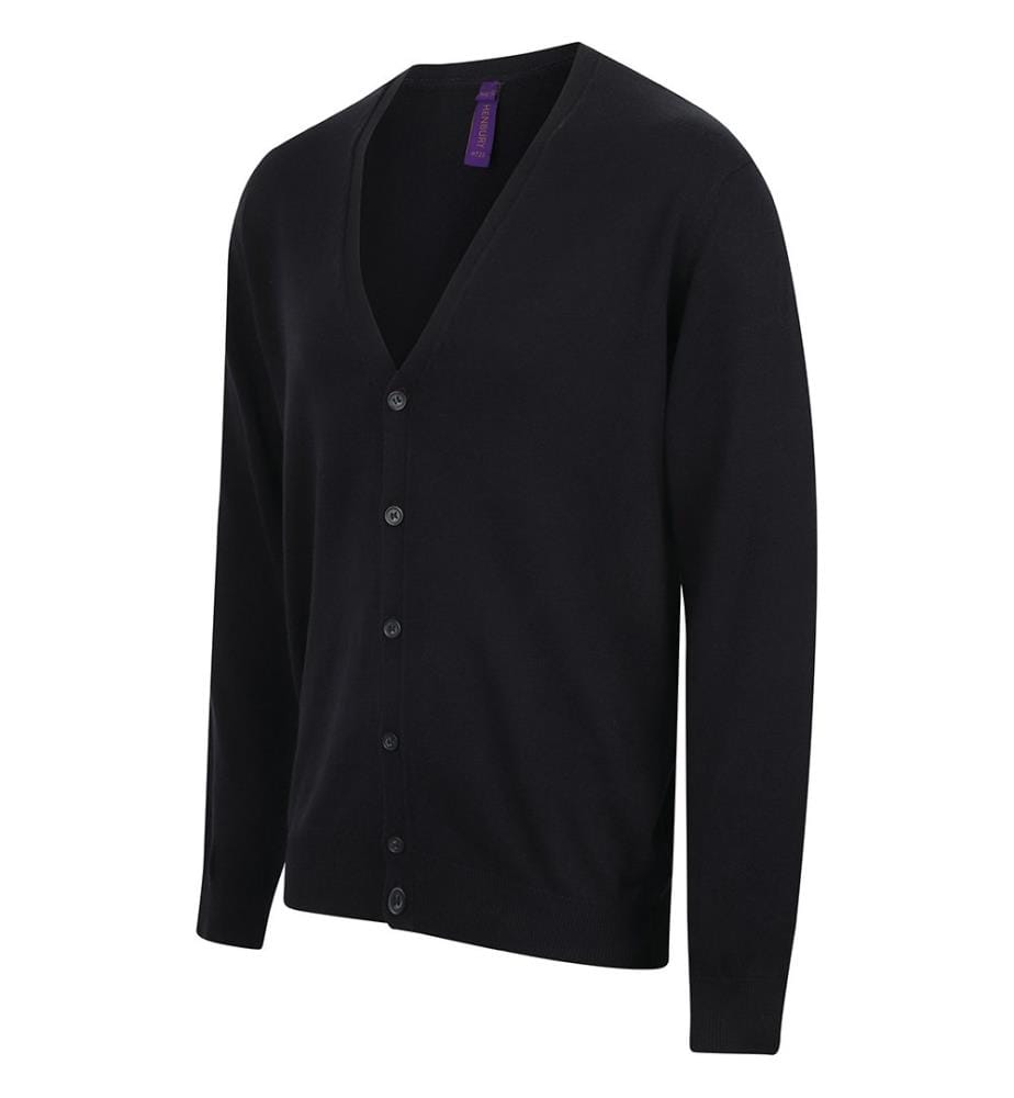 Henbury Herren Feinstrick-Strickjacke mit V-Ausschnitt