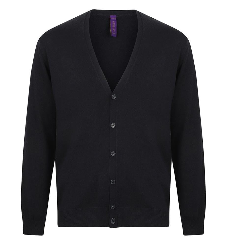 Henbury Herren Feinstrick-Strickjacke mit V-Ausschnitt