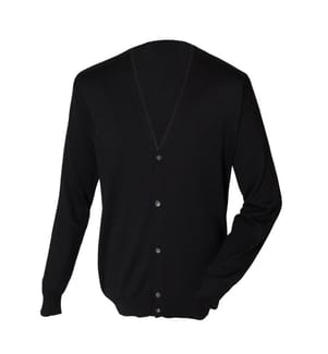 Henbury Herren Feinstrick-Strickjacke mit V-Ausschnitt