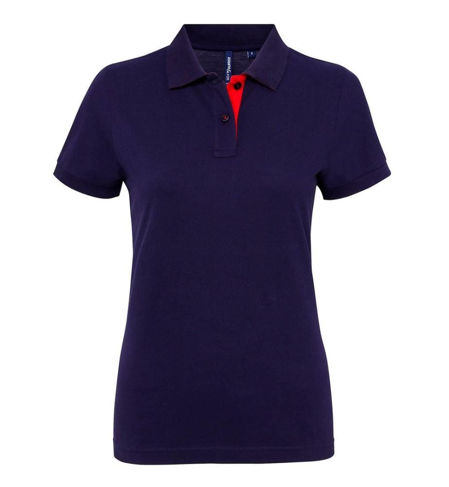 Asquith & Fox Damen Kurzarm Kontrast Polo Shirt