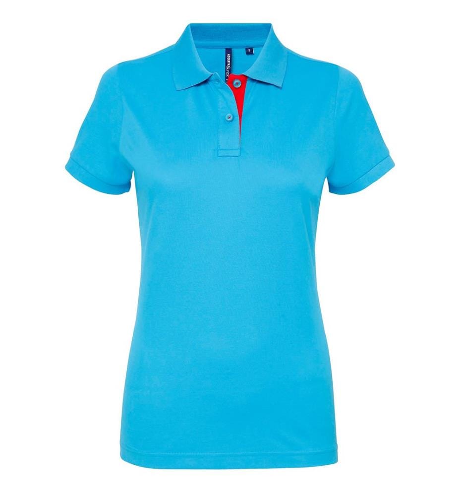 Asquith & Fox Damen Kurzarm Kontrast Polo Shirt